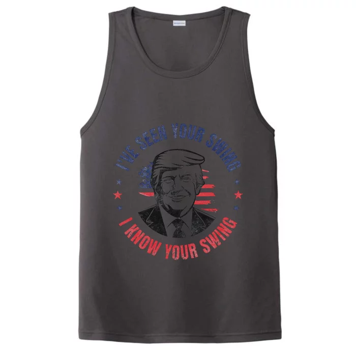 IVe Seen Your Swing I Know Your Swing Funny Golf Vintage Performance Tank