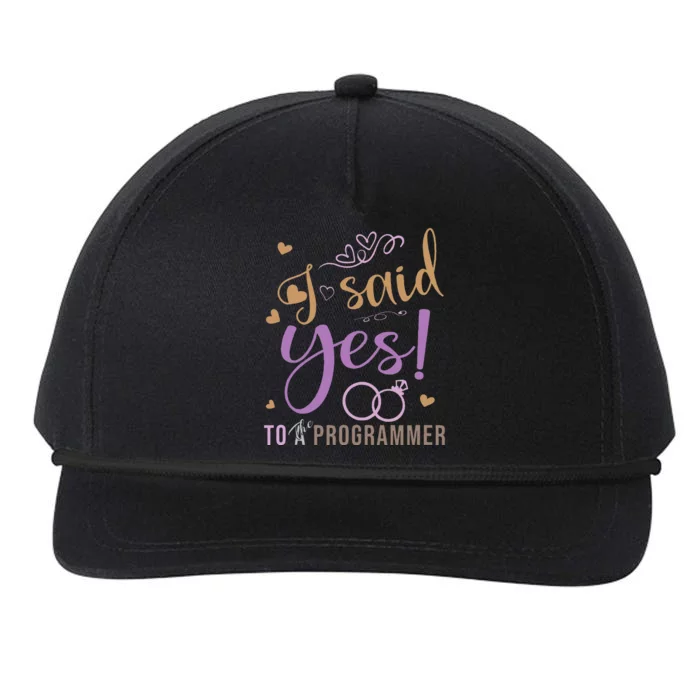 I Said Yes Programmer Engagement Announcement Snapback Five-Panel Rope Hat