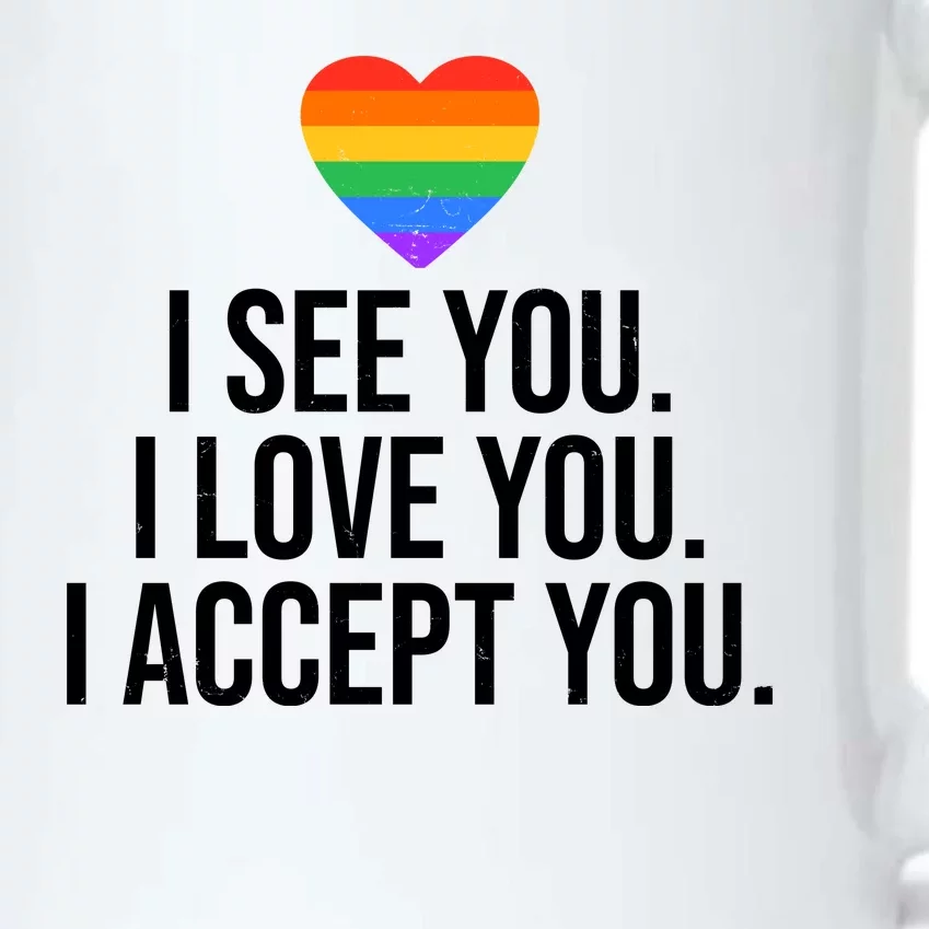 I See You I Love You I Accept You LGBTQ Pride Month Black Color Changing Mug