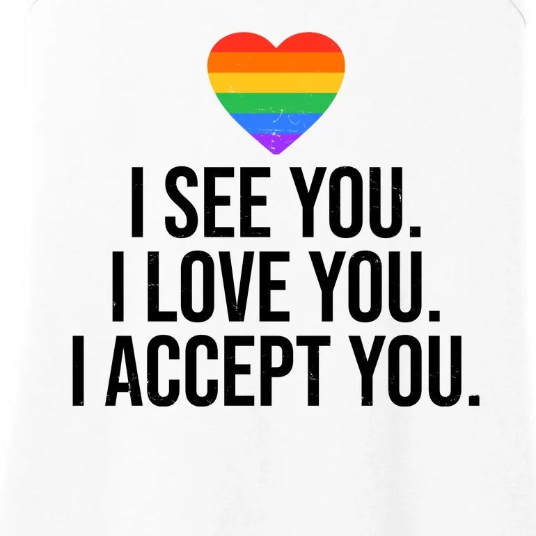 I See You I Love You I Accept You LGBTQ Pride Month Ladies Essential Tank