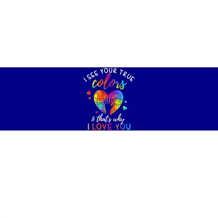 I See Your True Colors Puzzle World Autism Awareness Month Gift Bumper Sticker