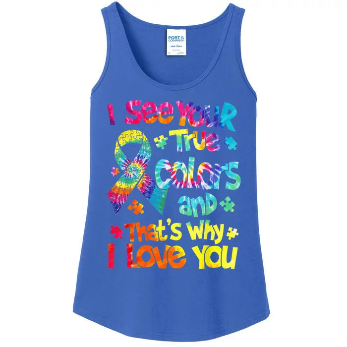 I See Your True Colors, Puzzle World Autism Awareness Month Ladies Essential Tank