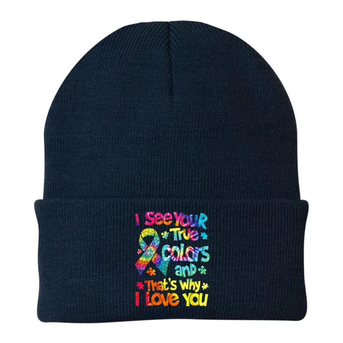 I See Your True Colors, Puzzle World Autism Awareness Month Knit Cap Winter Beanie