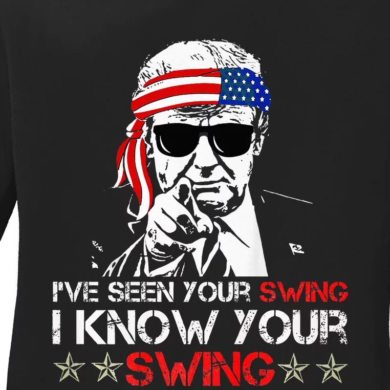 IVe Seen Your Swing I Know Your Swing Golf Funny Political Ladies Long Sleeve Shirt