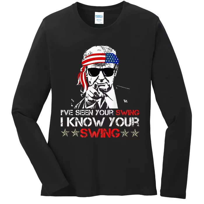 IVe Seen Your Swing I Know Your Swing Golf Funny Political Ladies Long Sleeve Shirt