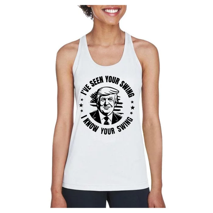 IVe Seen Your Swing I Know Your Swing Funny Golf Debate Women's Racerback Tank