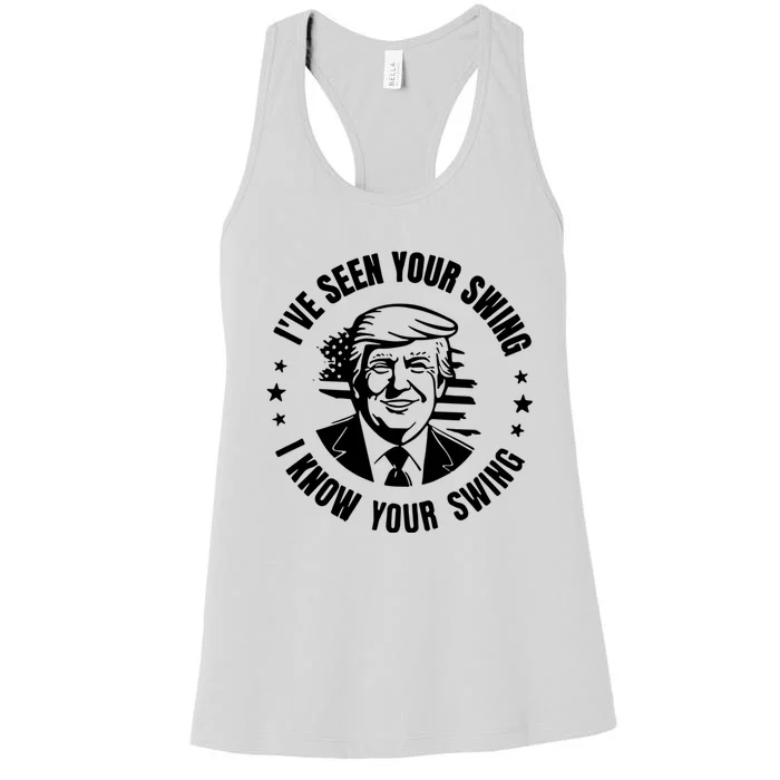 IVe Seen Your Swing I Know Your Swing Funny Golf Debate Women's Racerback Tank