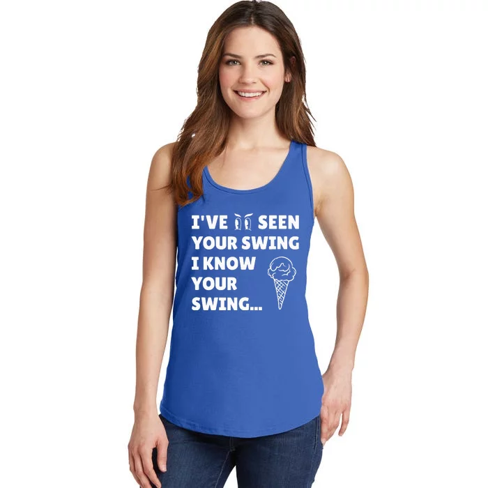 IVe Seen Your Swing I Know Your Swing Funny Golf Debate Ladies Essential Tank