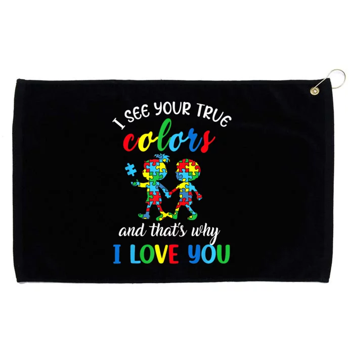 I See Your True Colors Puzzle Autism Awareness Teachers Grommeted Golf Towel