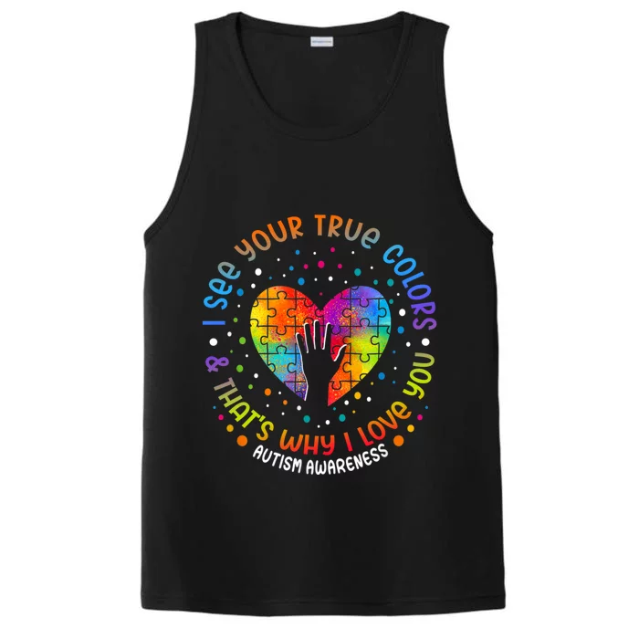 I See Your True Colors Puzzle World Autism Awareness Month Performance Tank