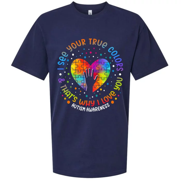 I See Your True Colors Puzzle World Autism Awareness Month Sueded Cloud Jersey T-Shirt