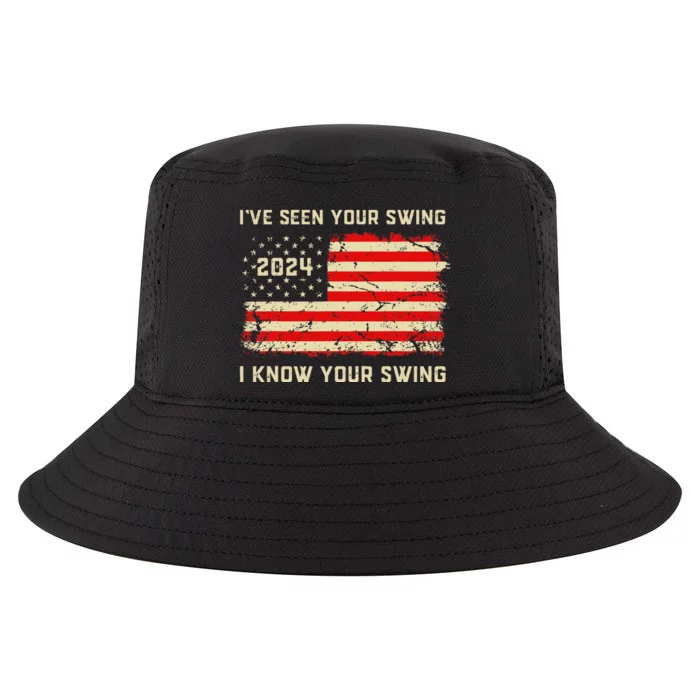 IVe Seen Your Swing I Know Your Swing Golf American Flag Cool Comfort Performance Bucket Hat