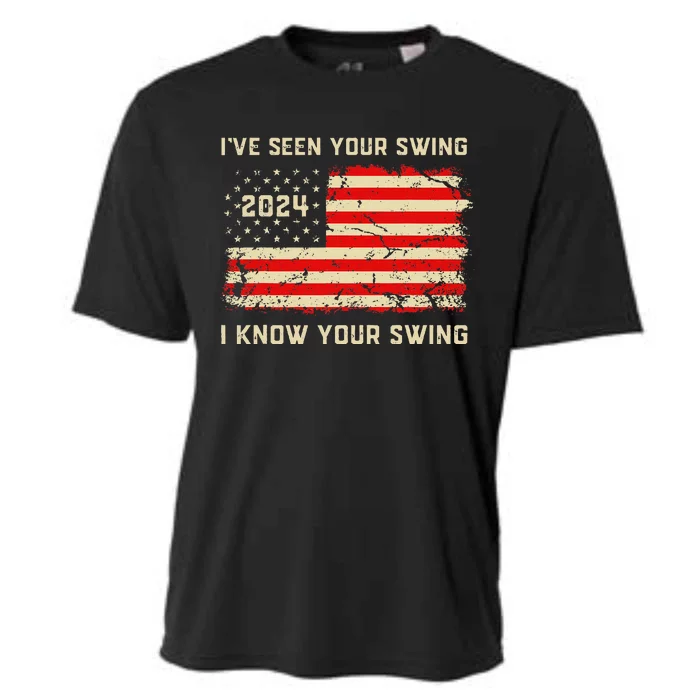 IVe Seen Your Swing I Know Your Swing Golf American Flag Cooling Performance Crew T-Shirt