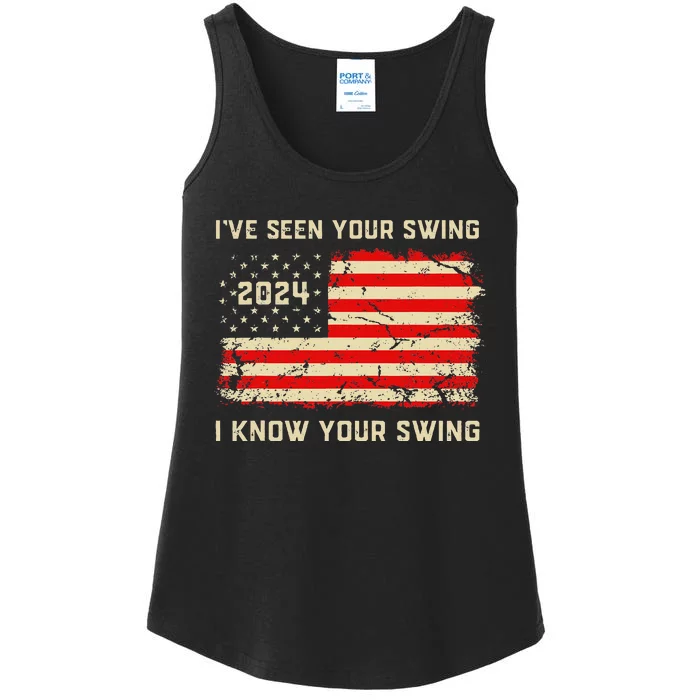 IVe Seen Your Swing I Know Your Swing Golf American Flag Ladies Essential Tank