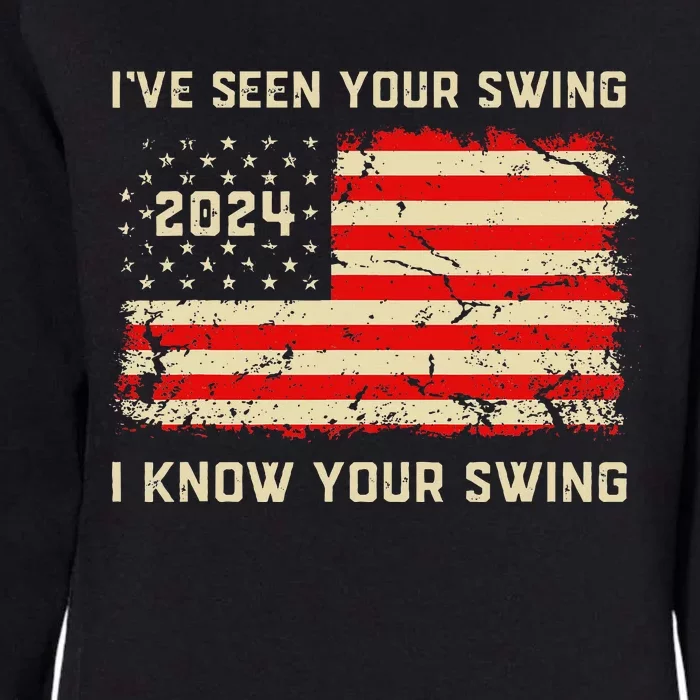 IVe Seen Your Swing I Know Your Swing Golf American Flag Womens California Wash Sweatshirt