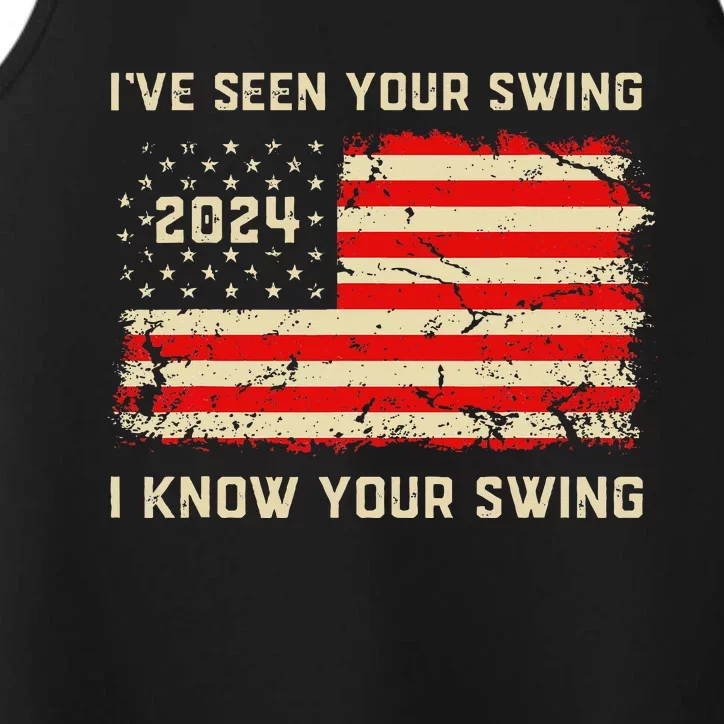 IVe Seen Your Swing I Know Your Swing Golf American Flag Performance Tank