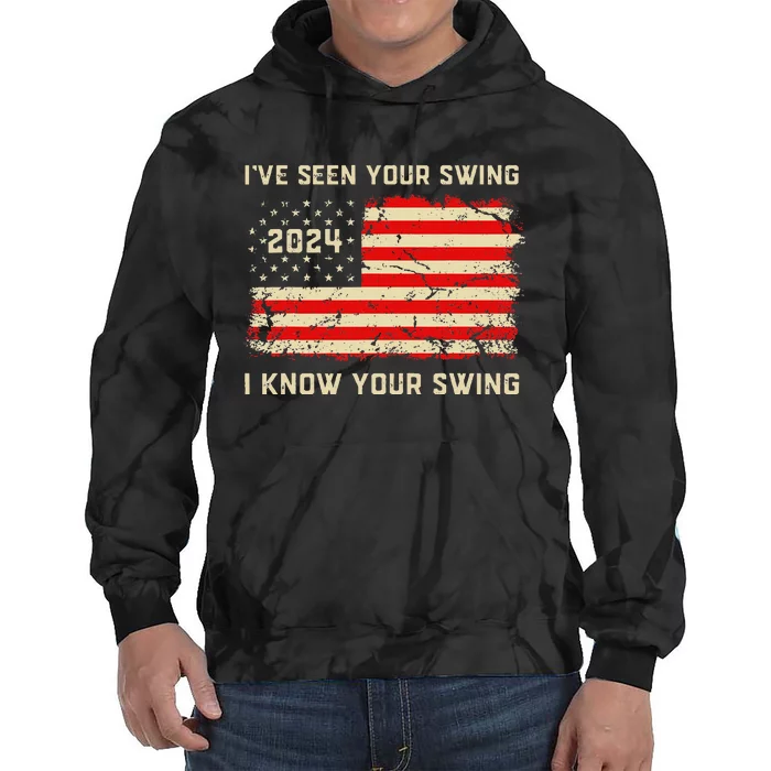 IVe Seen Your Swing I Know Your Swing Golf American Flag Tie Dye Hoodie