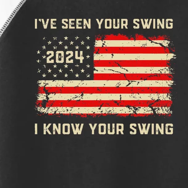 IVe Seen Your Swing I Know Your Swing Golf American Flag Toddler Fine Jersey T-Shirt