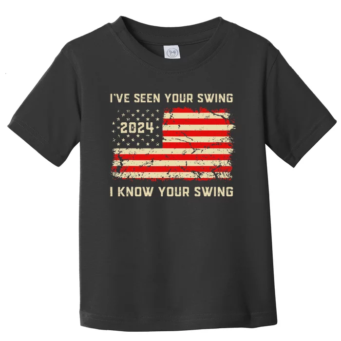 IVe Seen Your Swing I Know Your Swing Golf American Flag Toddler T-Shirt