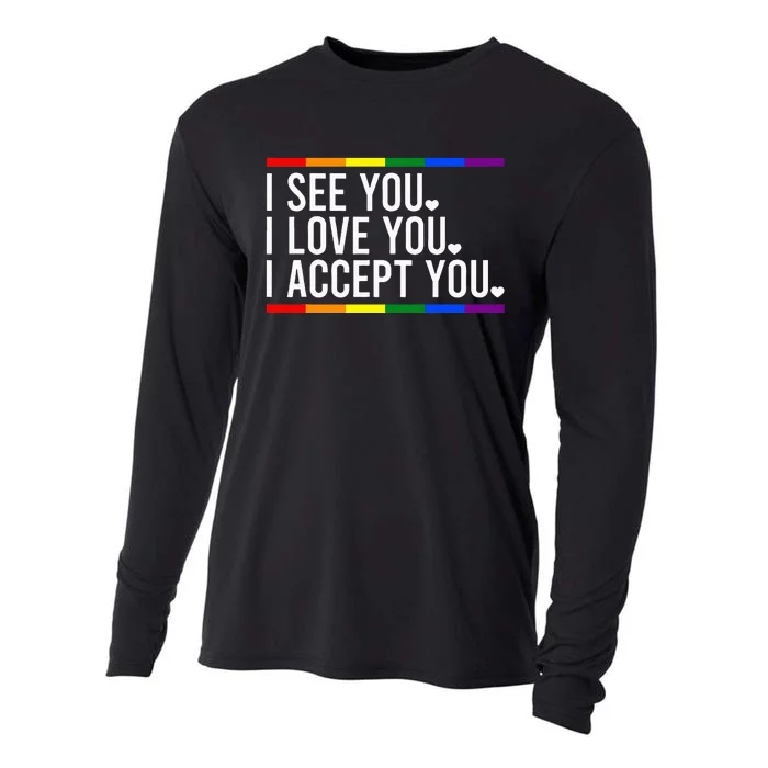 I See You I love You I Accept You LGBT Pride Month Cooling Performance Long Sleeve Crew