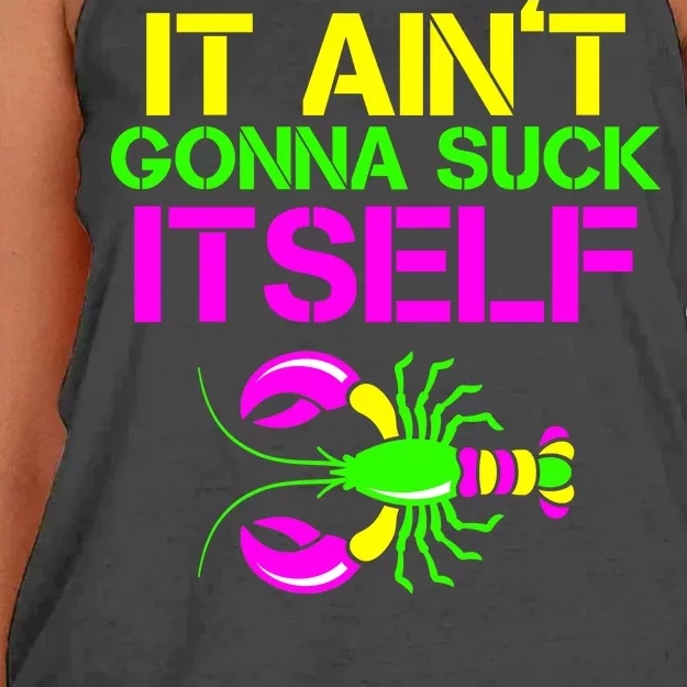 It Ain't Gonna Suck Itself Mardi Gras Women's Knotted Racerback Tank