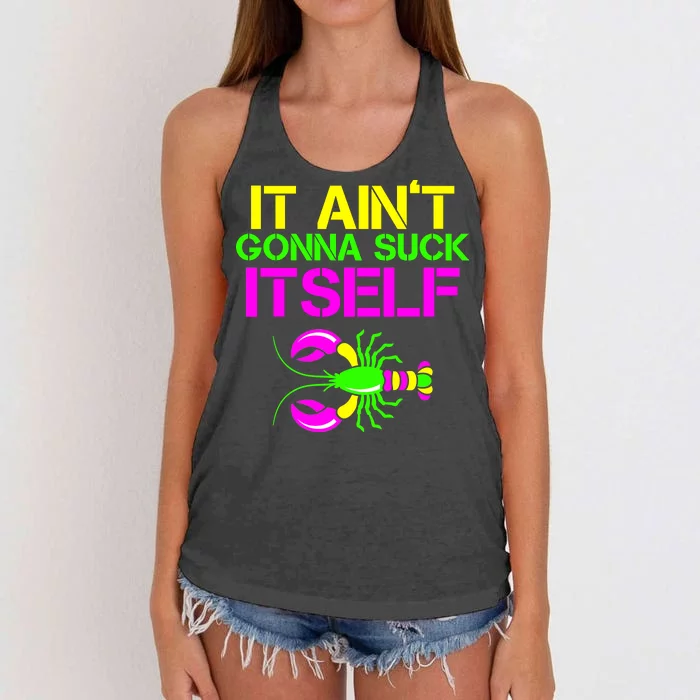 It Ain't Gonna Suck Itself Mardi Gras Women's Knotted Racerback Tank