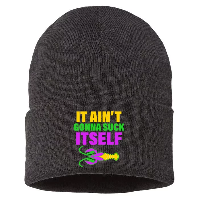 It Ain't Gonna Suck Itself Offensives Mardi Gras Sustainable Knit Beanie