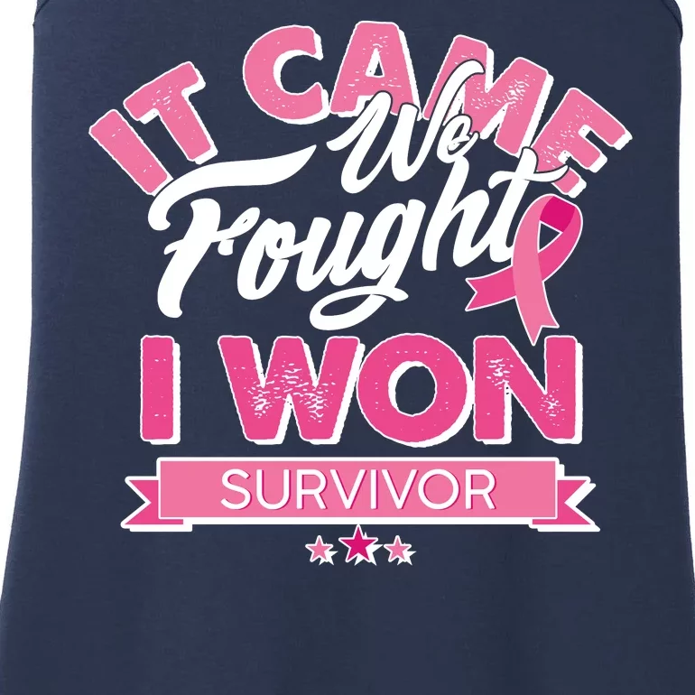 It Came We Fought I Won Breast Cancer Survivor Ladies Essential Tank