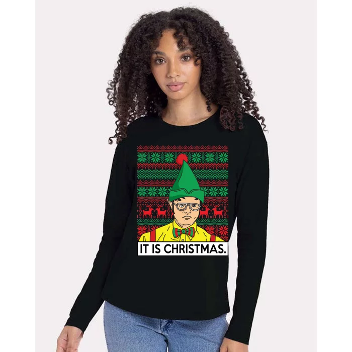 It Is Christmas Ugly Christmas Sweater Funny Womens Cotton Relaxed Long Sleeve T-Shirt