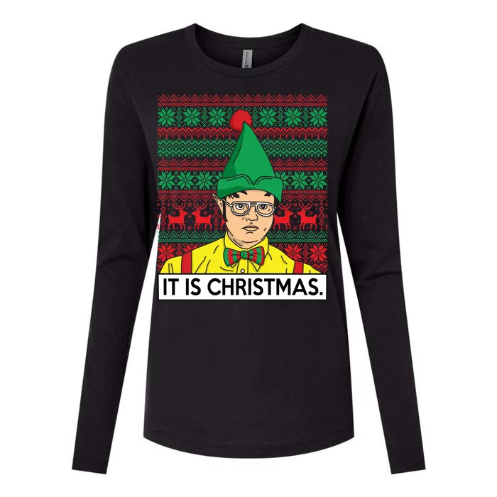 It Is Christmas Ugly Christmas Sweater Funny Womens Cotton Relaxed Long Sleeve T-Shirt