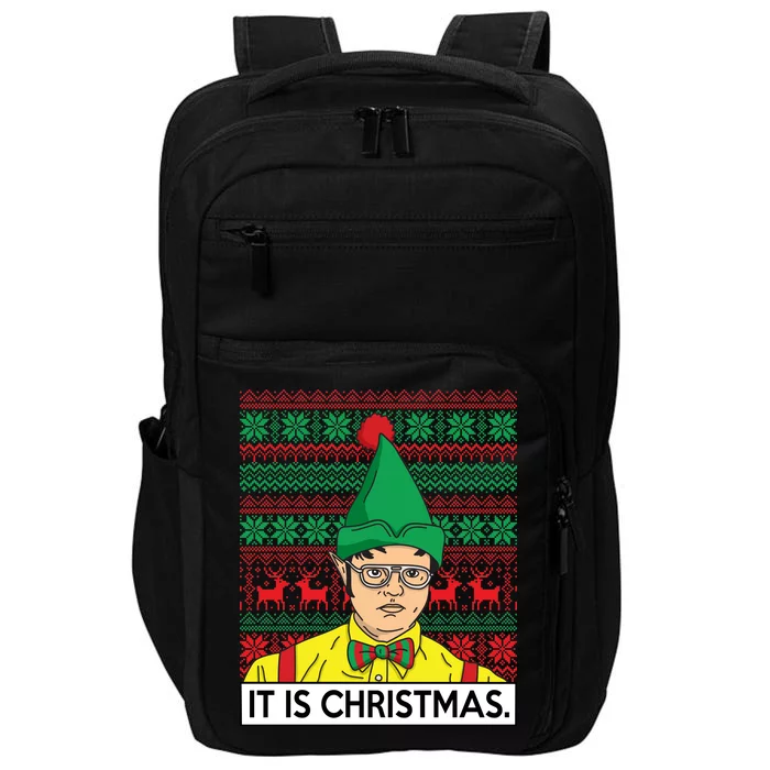 It Is Christmas Ugly Christmas Sweater Funny Impact Tech Backpack