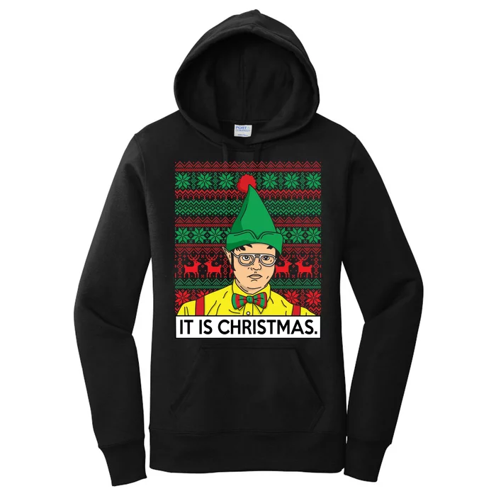 It Is Christmas Ugly Christmas Sweater Funny Women's Pullover Hoodie