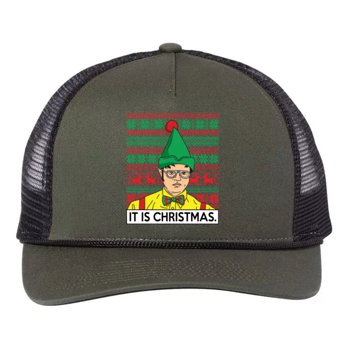 It Is Christmas Ugly Christmas Sweater Funny Retro Rope Trucker Hat Cap