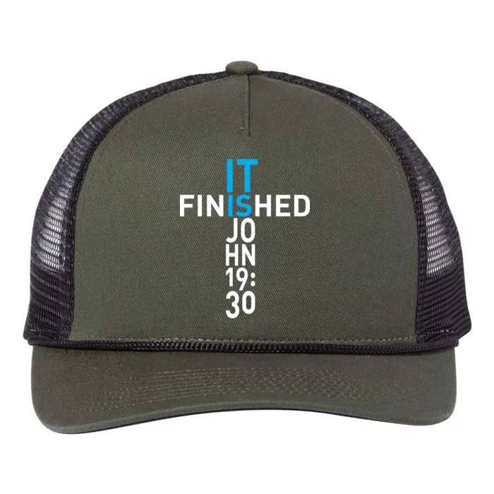 It Is Finished John 19:30 Retro Rope Trucker Hat Cap