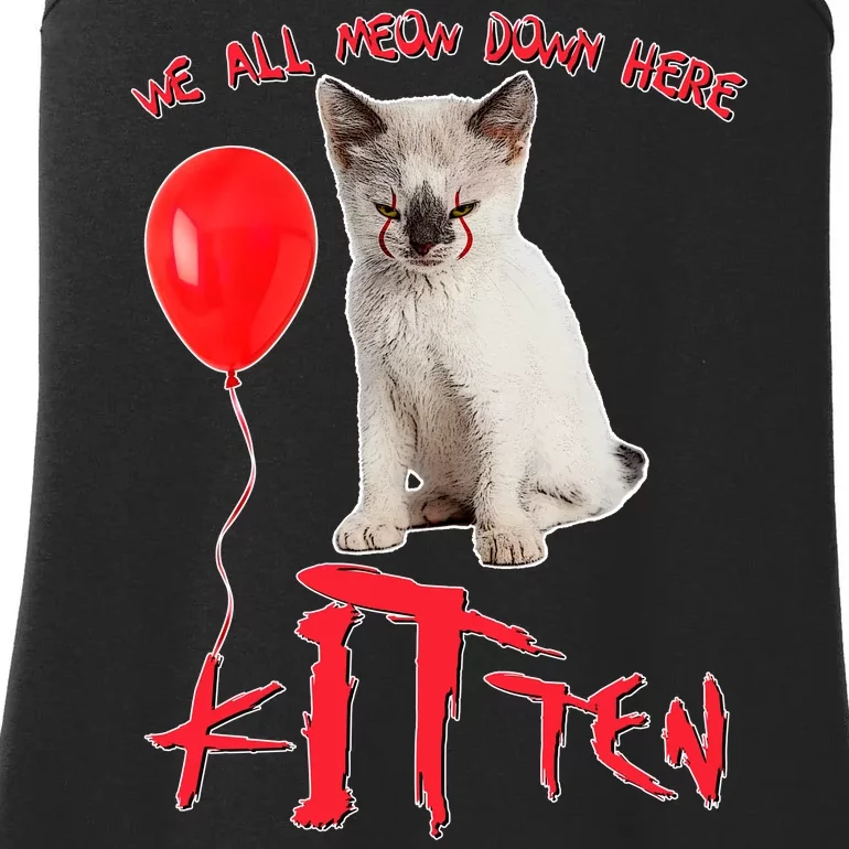 IT Kitten We All Meow Down Here Funny Halloween Ladies Essential Tank