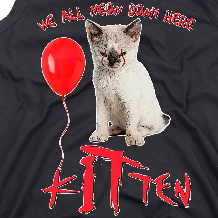 IT Kitten We All Meow Down Here Funny Halloween Tank Top