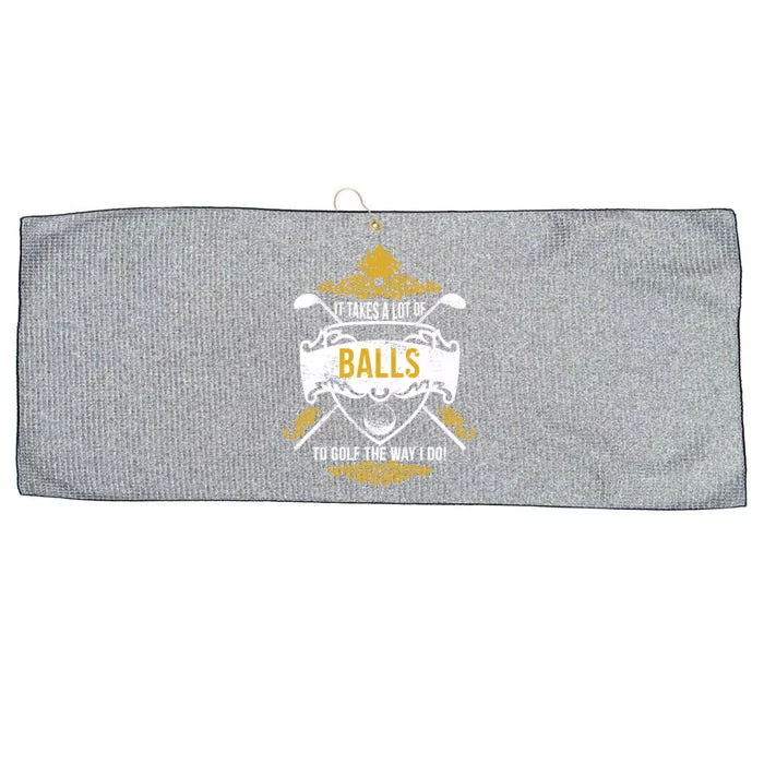 It Takes A Lot Of Balls Funny Golf Large Microfiber Waffle Golf Towel