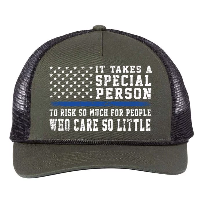 It Takes A Special Person To Be A Police Officer Retro Rope Trucker Hat Cap