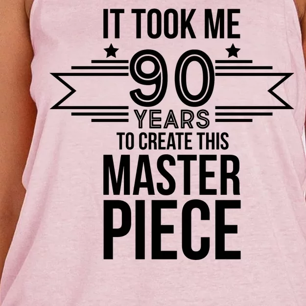 It Took Me 90 Years To Create This Masterpiece 90th Birthday Women's Knotted Racerback Tank