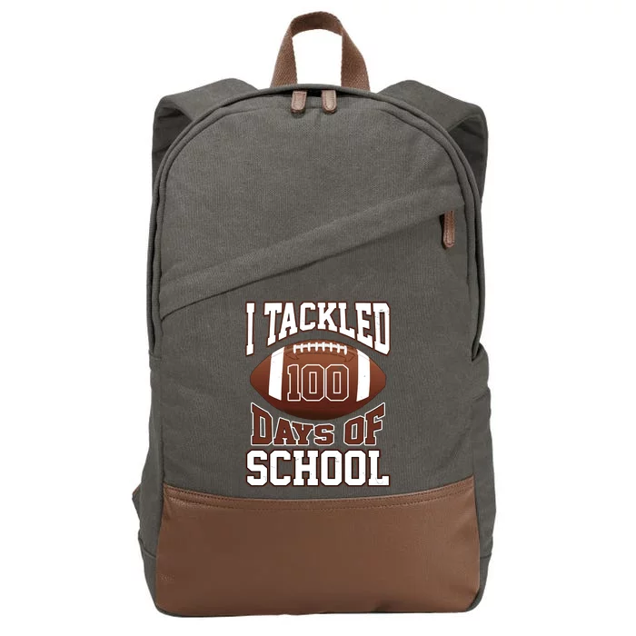 I Tackled 100 Days Of School Football Cotton Canvas Backpack