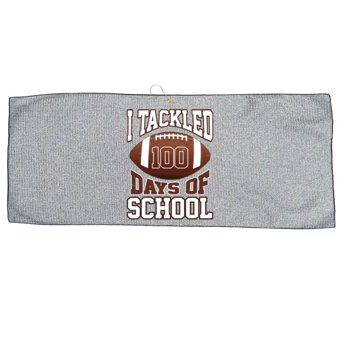 I Tackled 100 Days Of School Football Large Microfiber Waffle Golf Towel