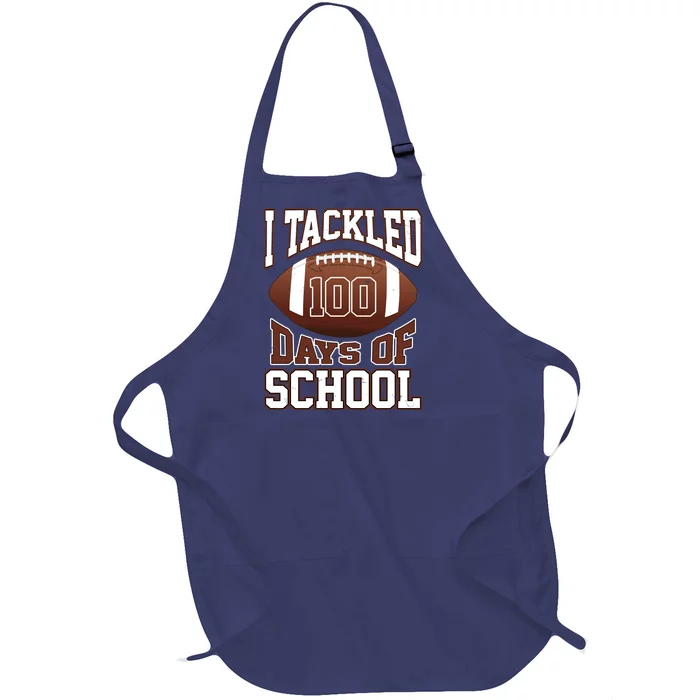 I Tackled 100 Days Of School Football Full-Length Apron With Pocket