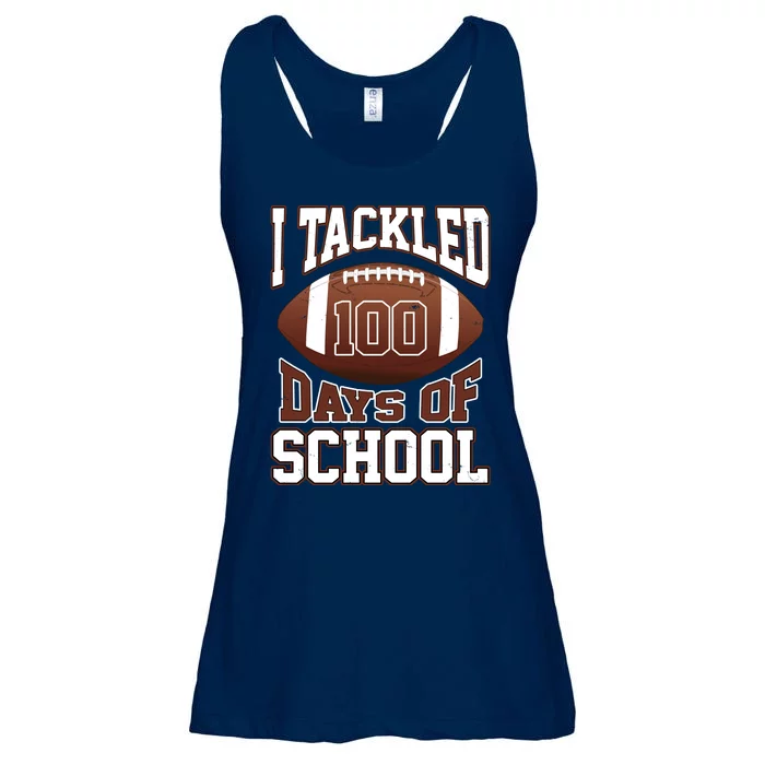 I Tackled 100 Days Of School Football Ladies Essential Flowy Tank