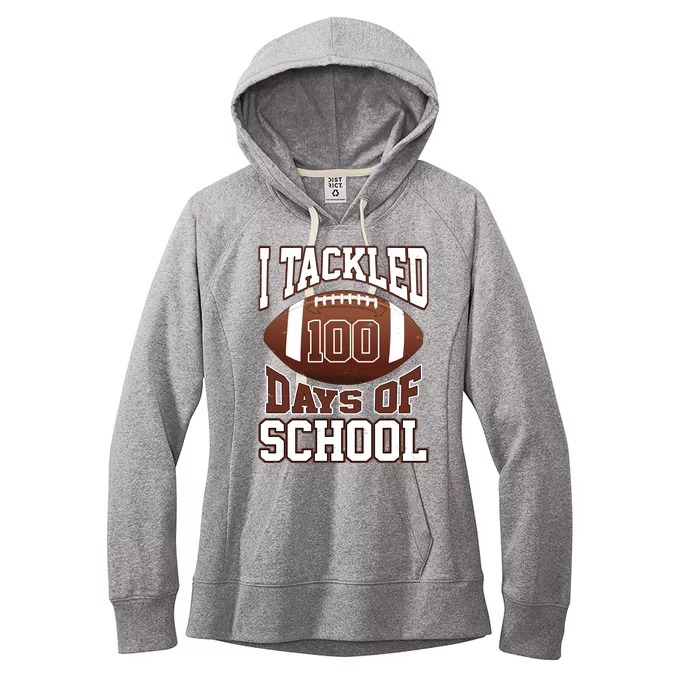 I Tackled 100 Days Of School Football Women's Fleece Hoodie