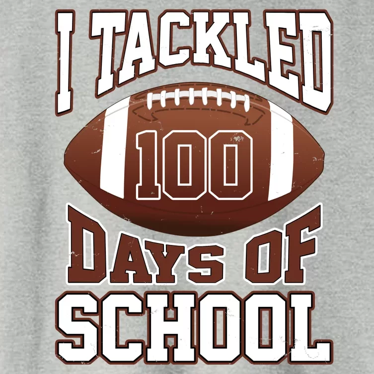 I Tackled 100 Days Of School Football Women's Crop Top Tee