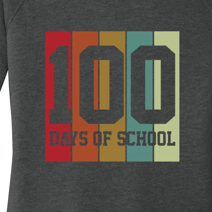 Vintage 100th Day of School Teachers Kids Child Happy 100 Days Women's Perfect Tri Tunic Long Sleeve Shirt