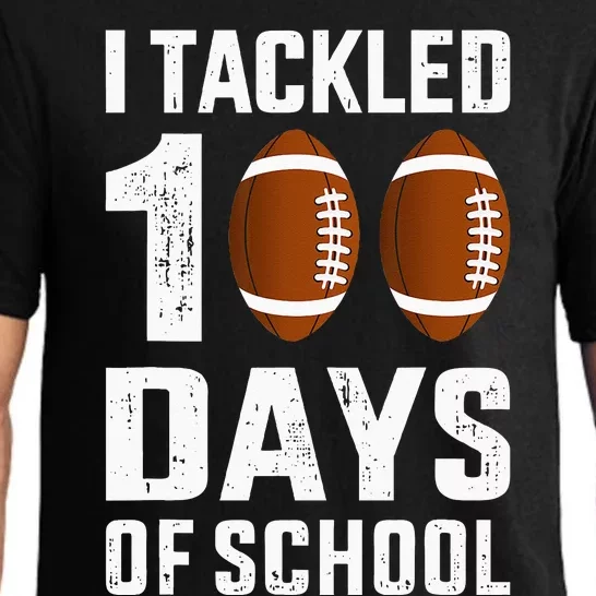 I Tackled 100 Days School 100th Day Football Student Teacher Pajama Set