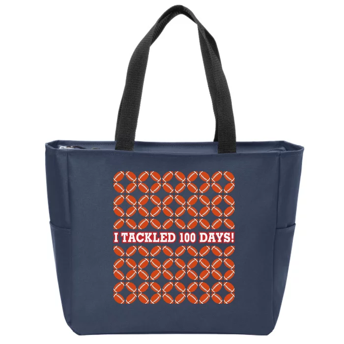 I Tackled 100 Days Football School Celebration Zip Tote Bag