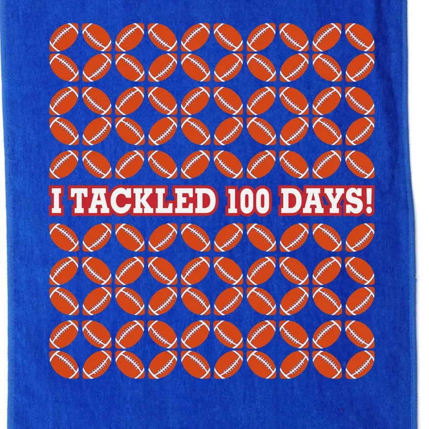 I Tackled 100 Days Football School Celebration Platinum Collection Golf Towel