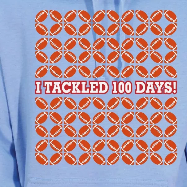 I Tackled 100 Days Football School Celebration Unisex Surf Hoodie